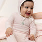 Bunny Stripe Footie & Hat Set - Pink