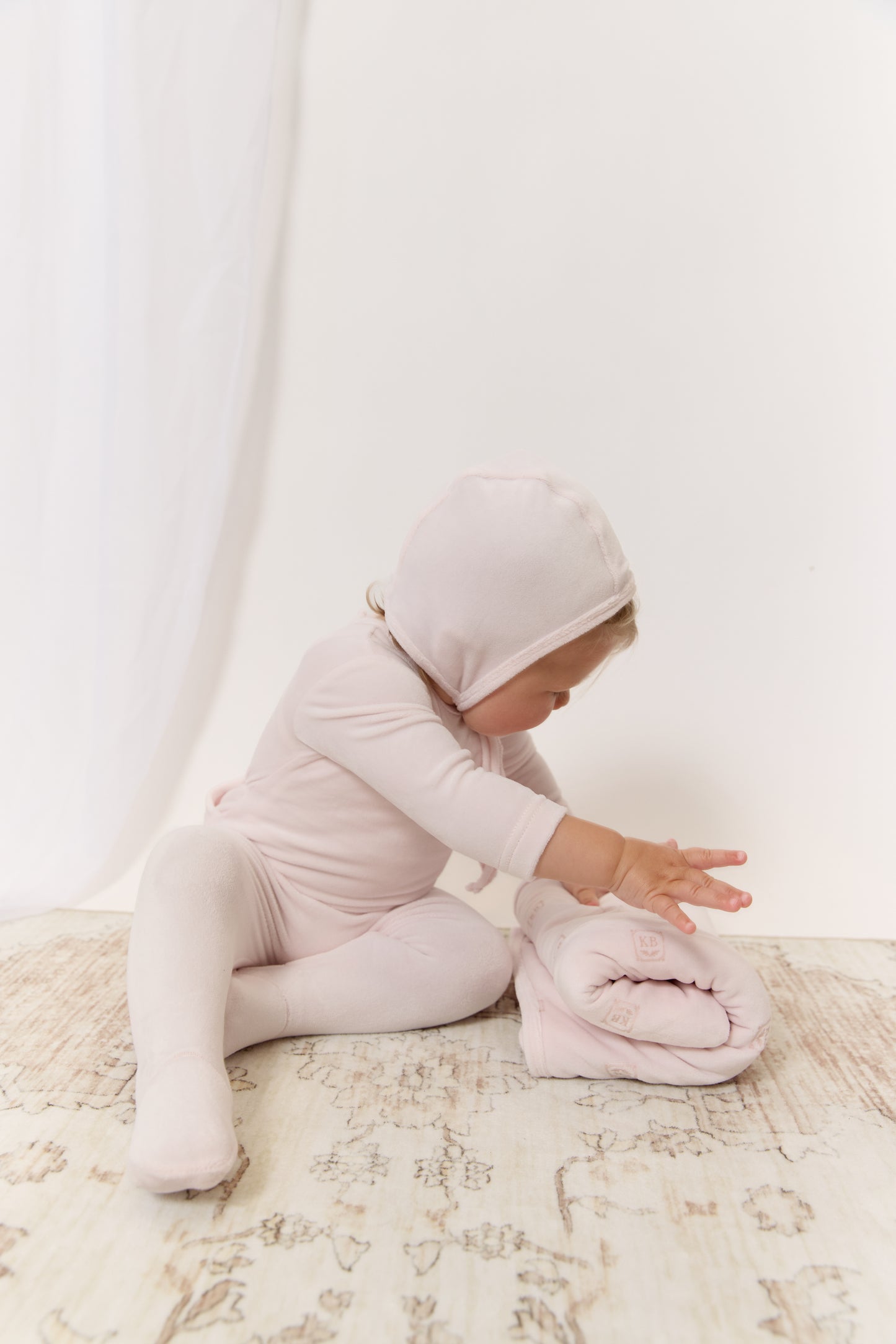 KB Logo Footie, Hat and Blanket Set - Pink