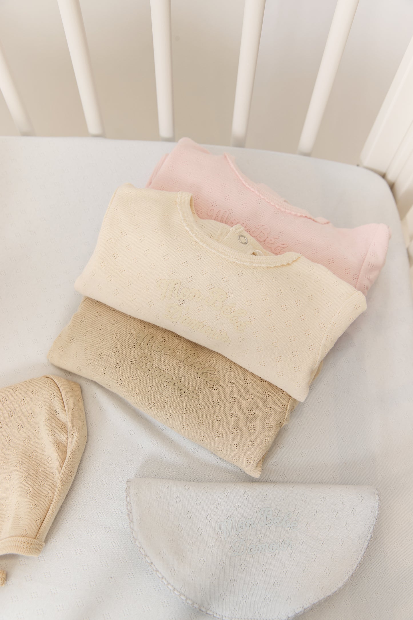 Mon Bebe Footie, Hat & Blanket Set - Natural
