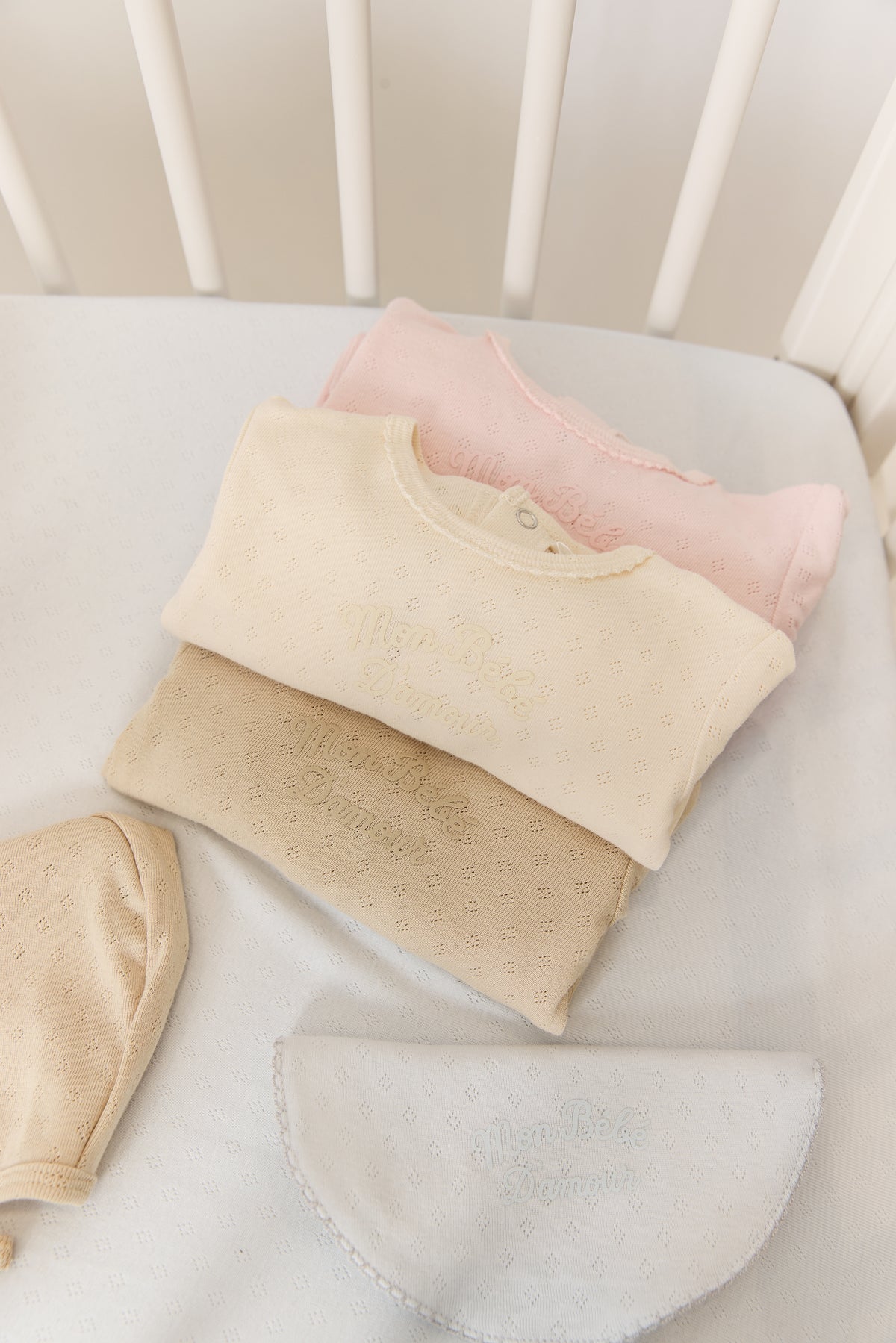 Mon Bebe Footie, Hat & Blanket Set - Natural