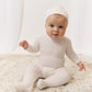 Atelier Cable Footie & Hat Set - Pink