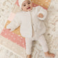 Petite Petal Sherpa Jacket & Hat - White