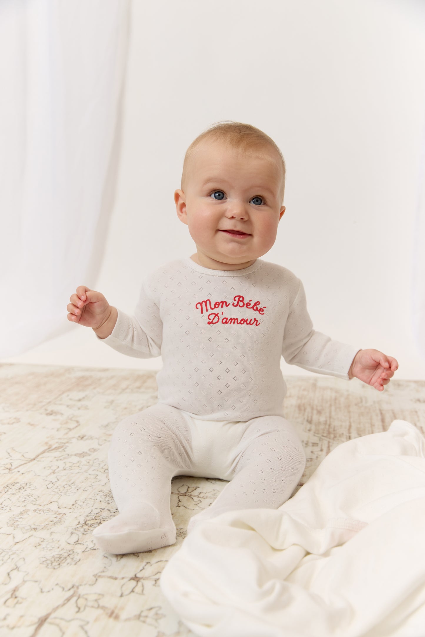 Mon Bebe Footie & Hat Set - Red