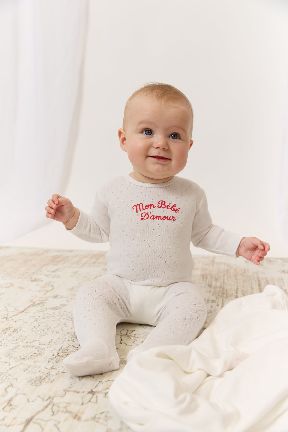 Mon Bebe Footie & Hat Set - Red