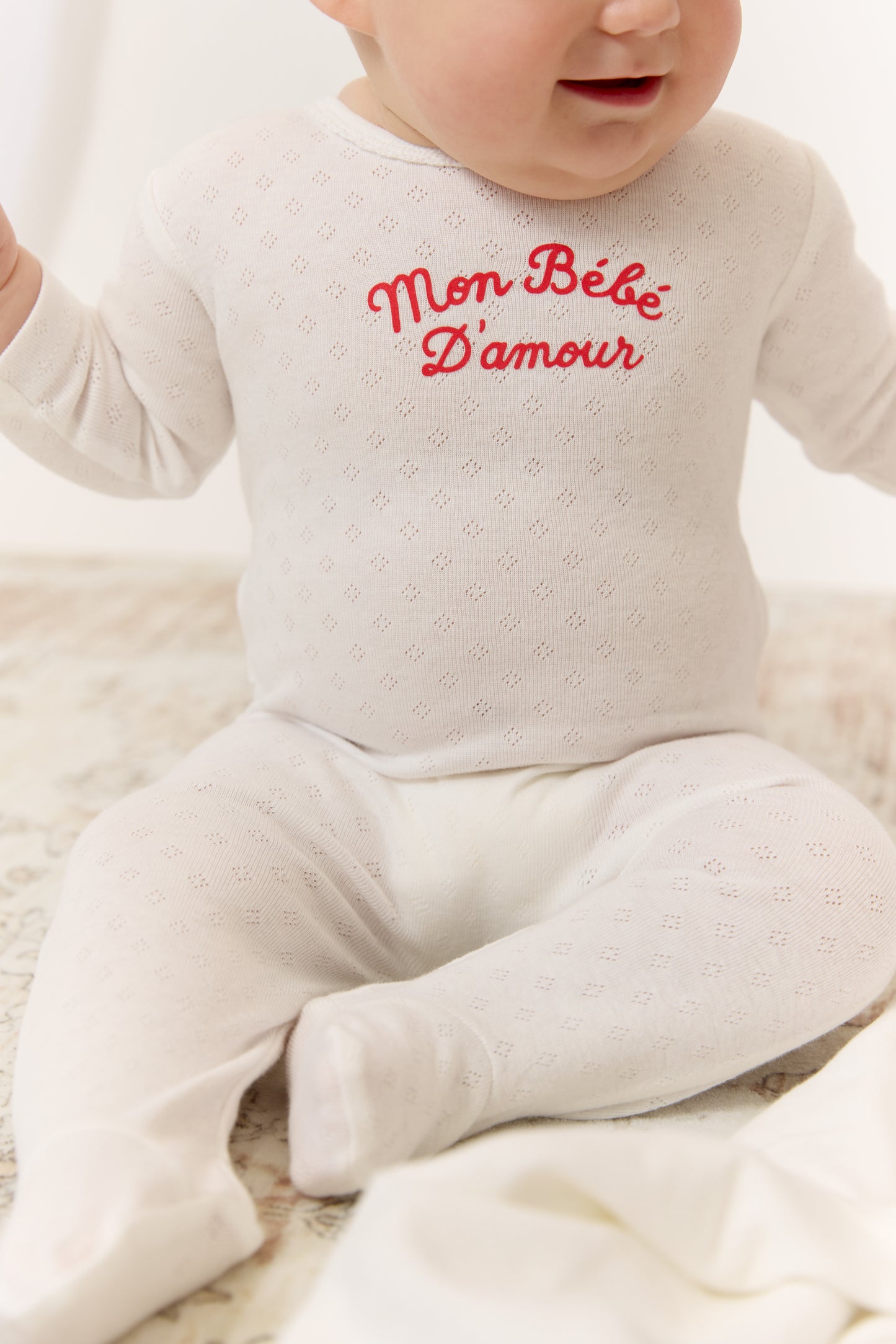 Mon Bebe Footie, Hat & Blanket Set - Red