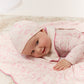 Woodland Toile Footie & Hat Set - Rose