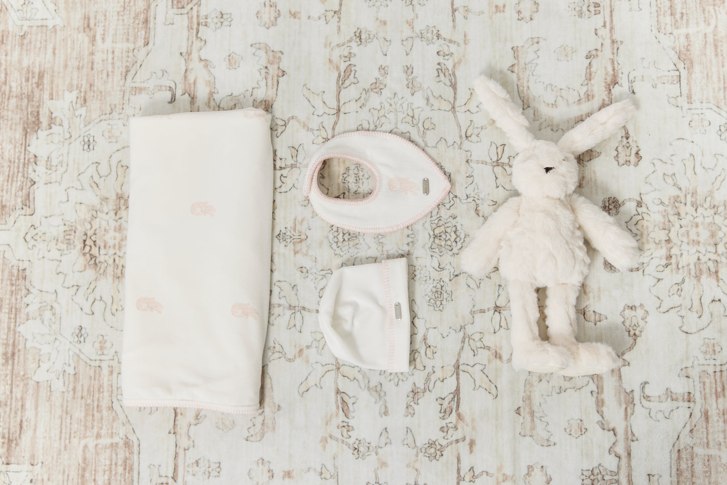 Atelier Bunny Footie, Hat & Blanket Set - Pink