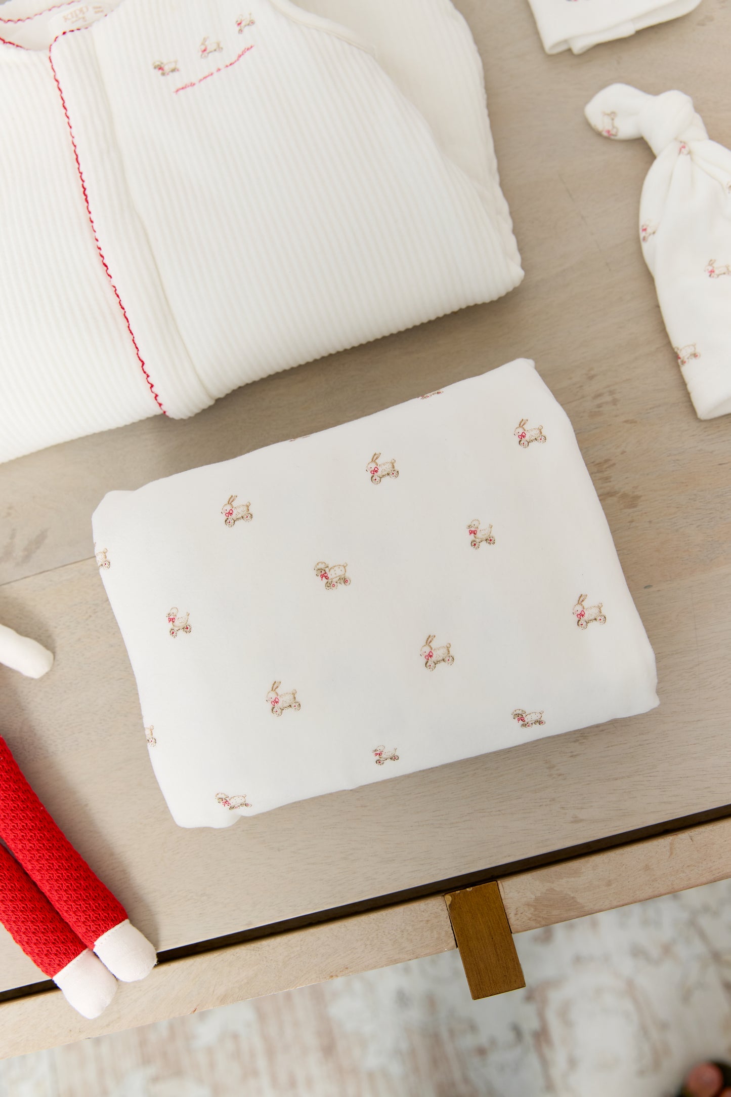 Petits Amis Footie, Hat & Blanket Set - Red