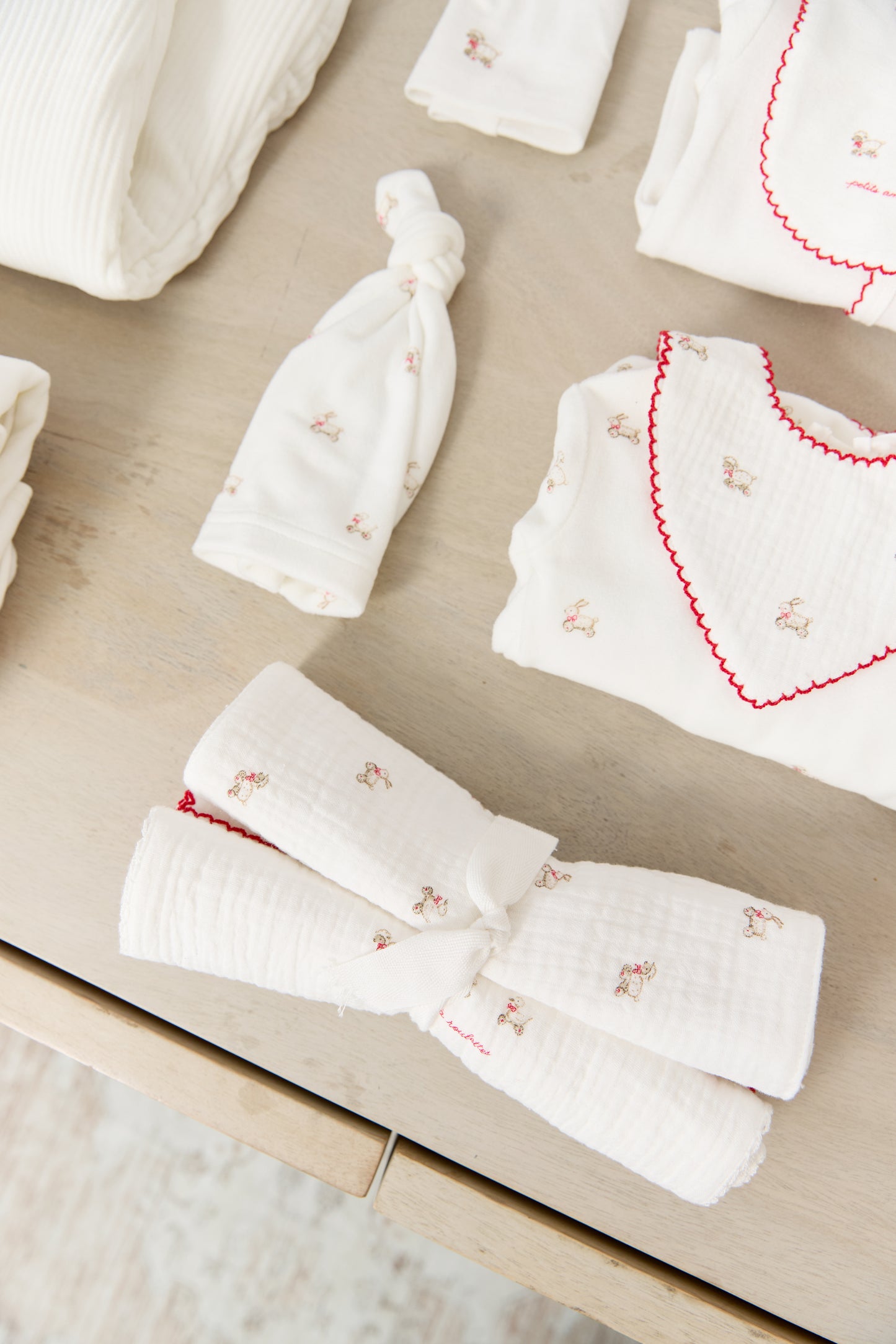 Petits Amis Burp Cloth Set of 3 - Red