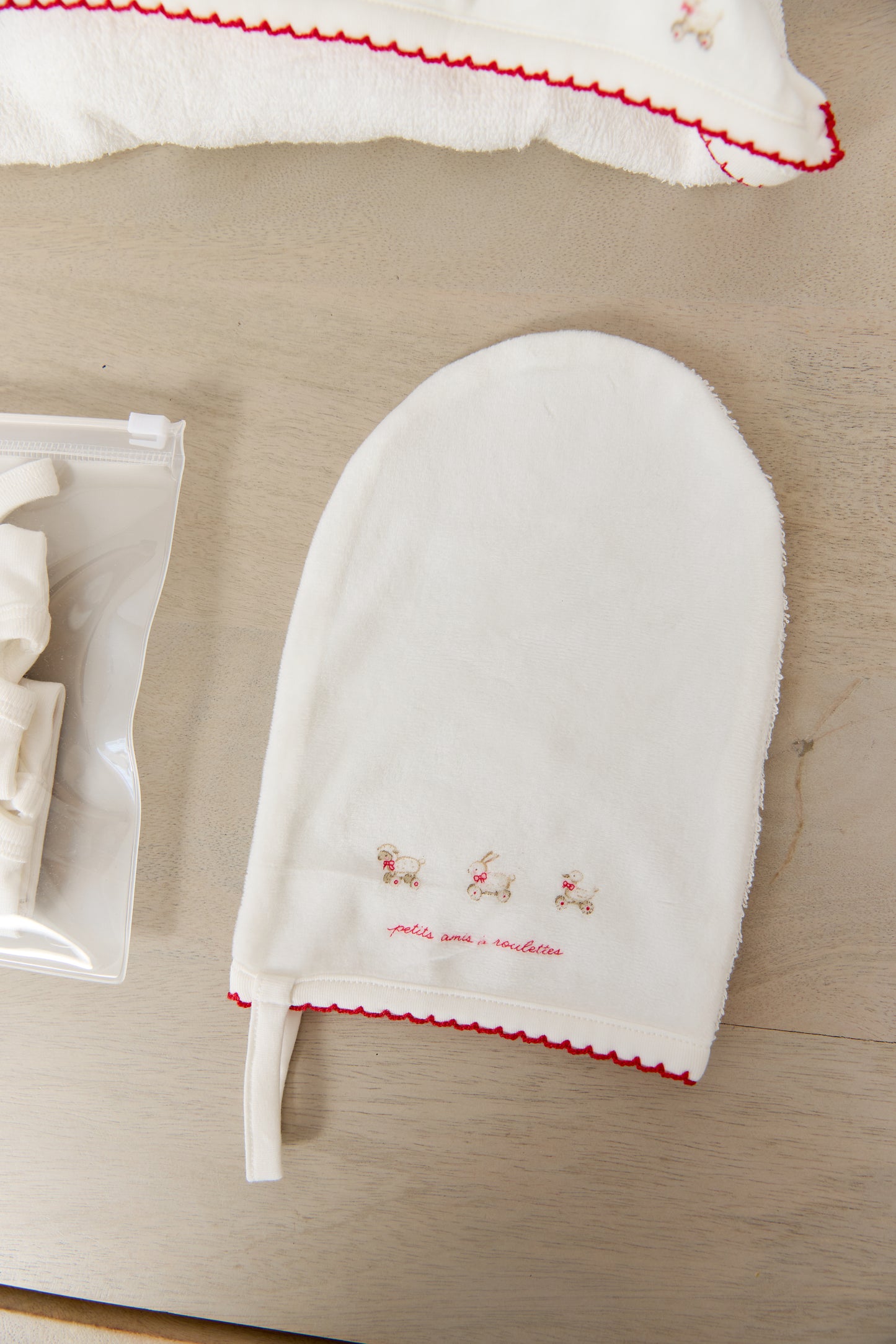 Petits Amis Towel & Mitt Set - Red
