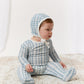 Ciel Enfant Gingham Footie, Hat & Blanket Set - Blue