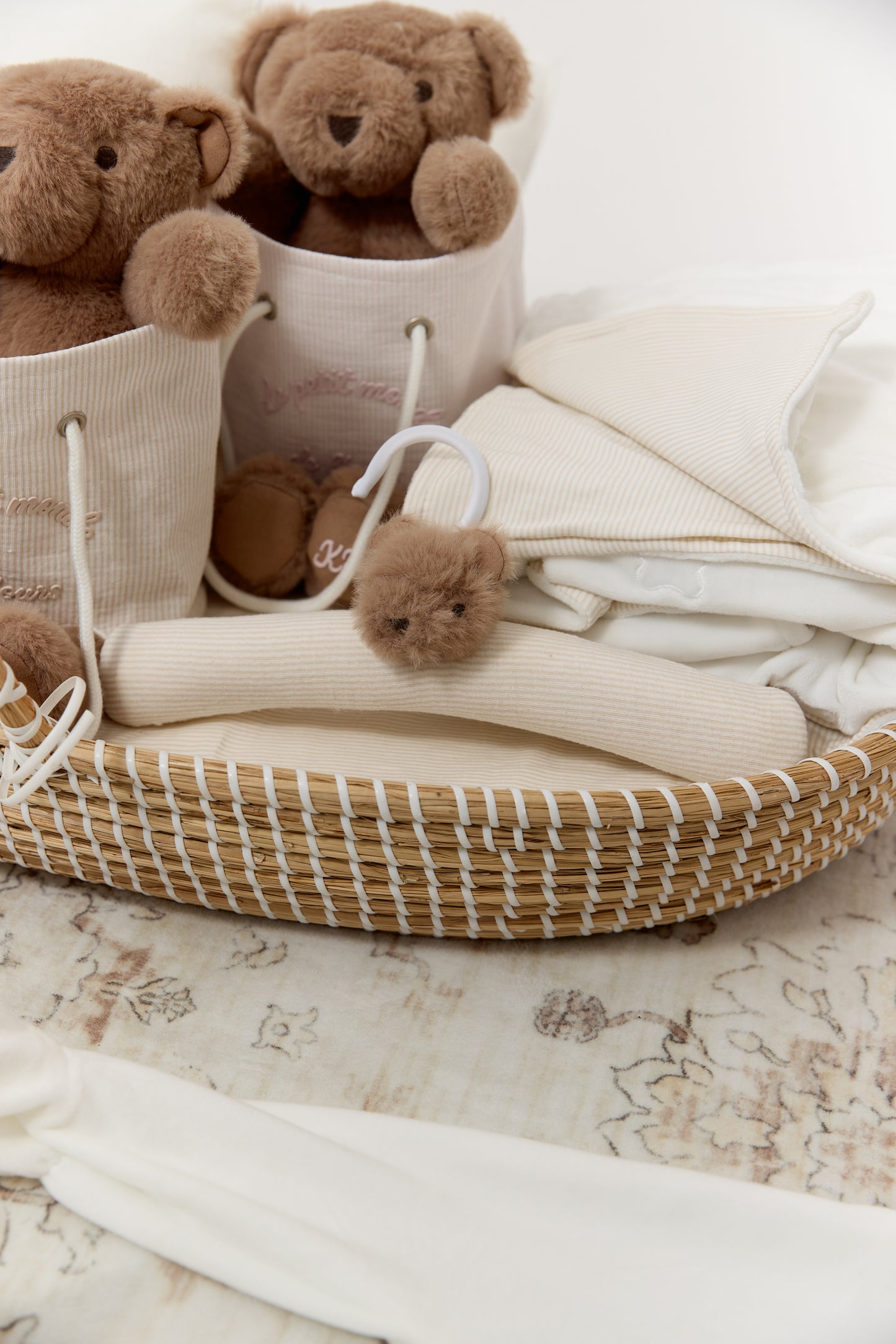 Petit Ours Padded Hanger - Stone