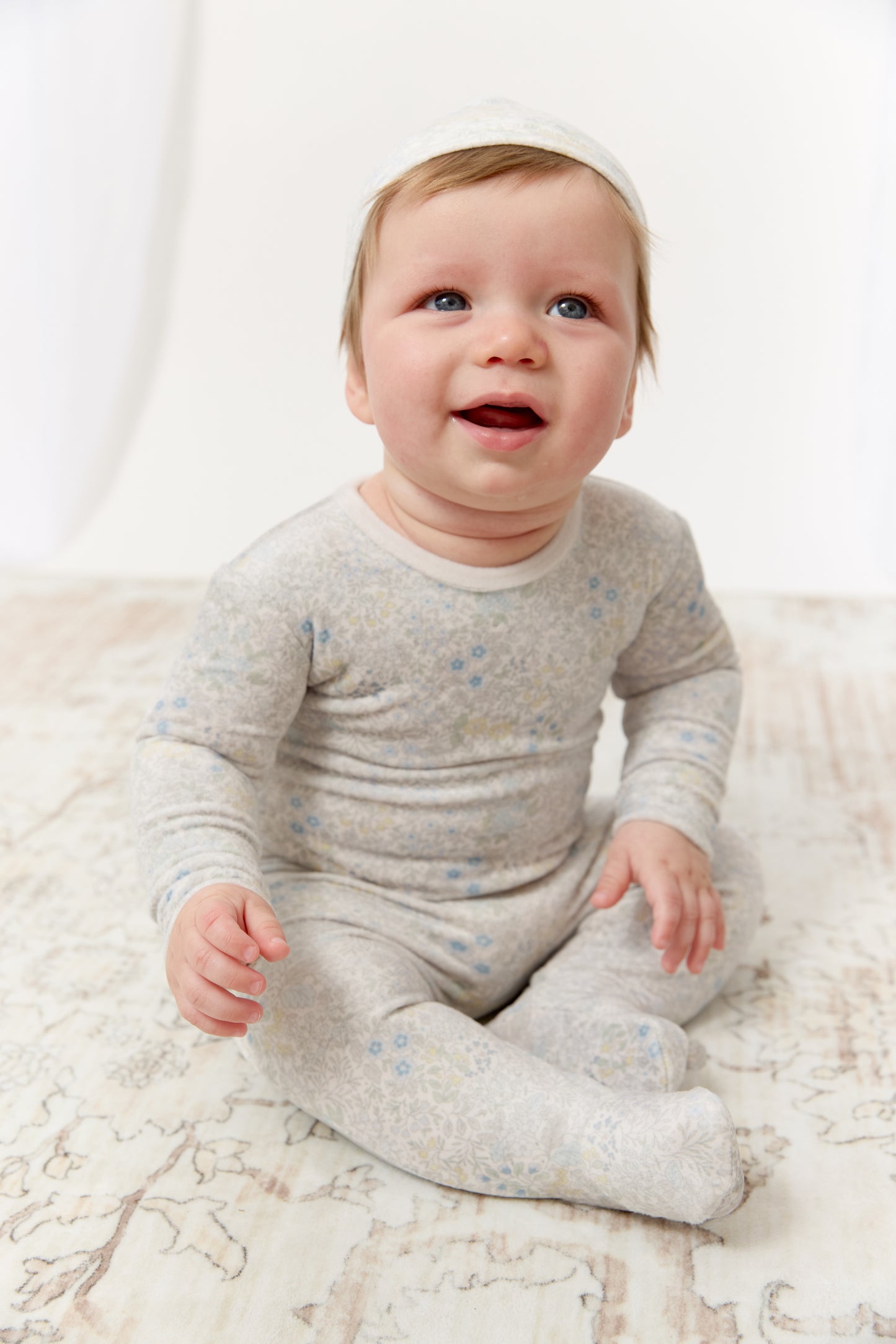 Petite Petal Footie - Blue