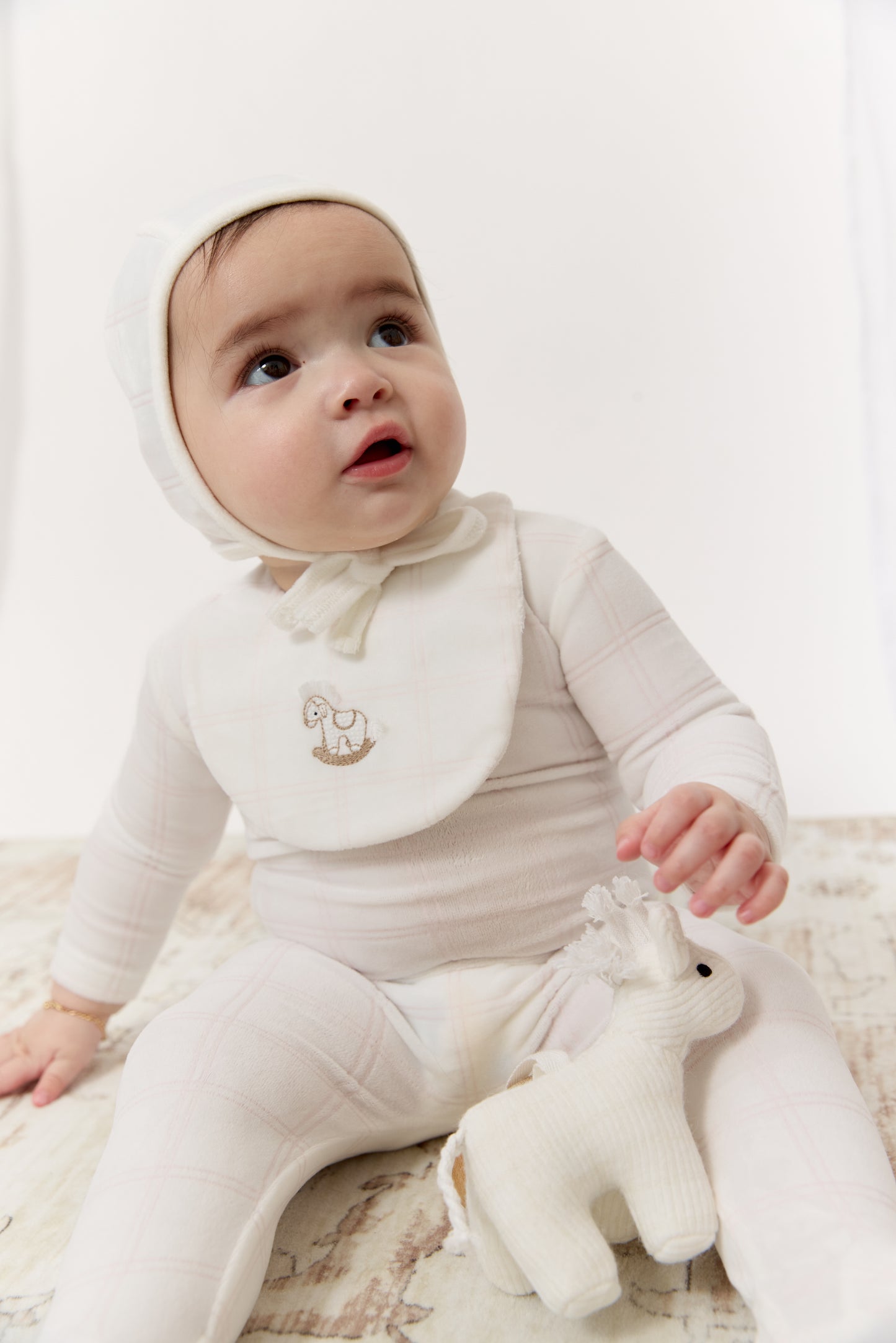 Whinny Plaid Bib - Pink