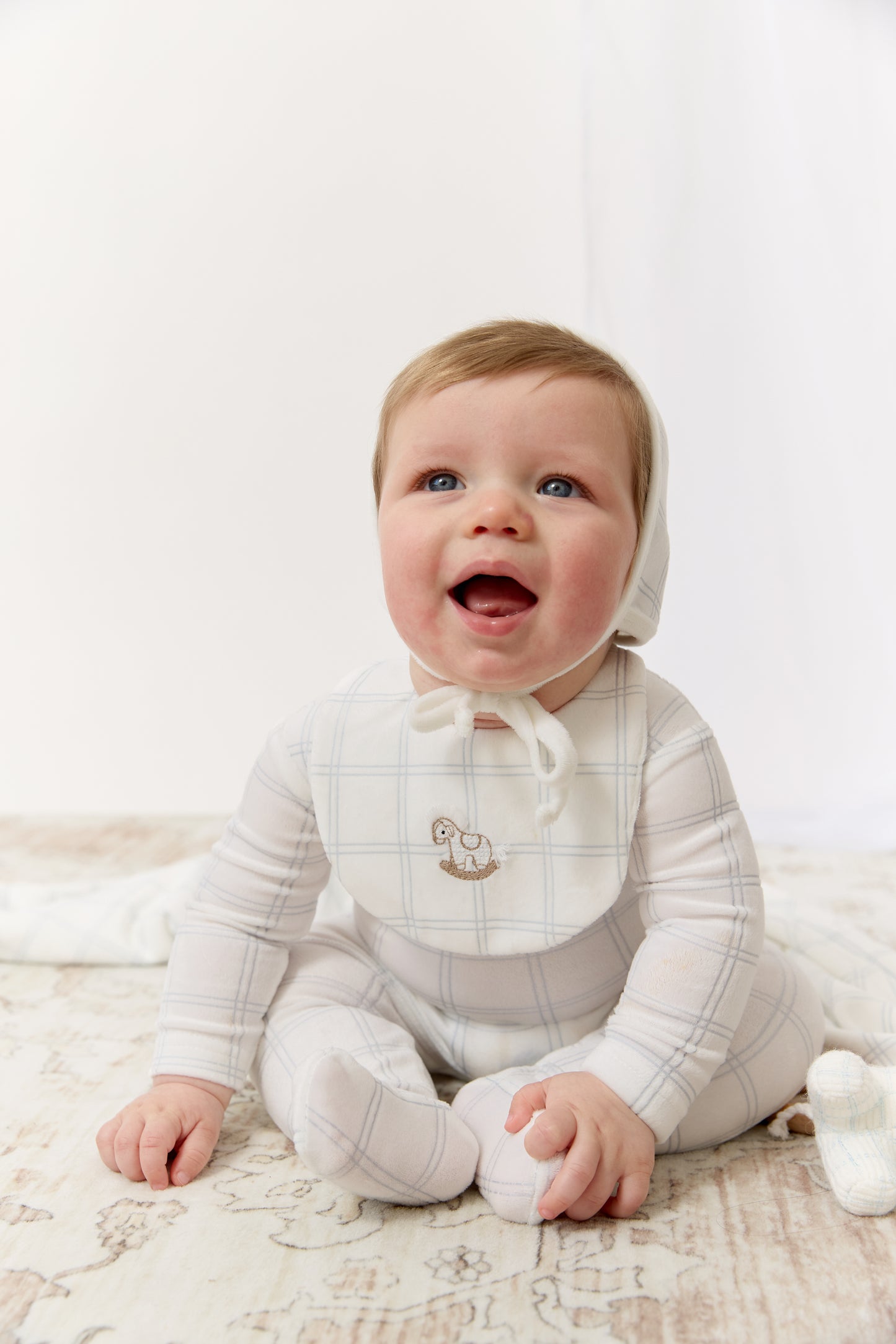 Whinny Plaid Bib - Blue