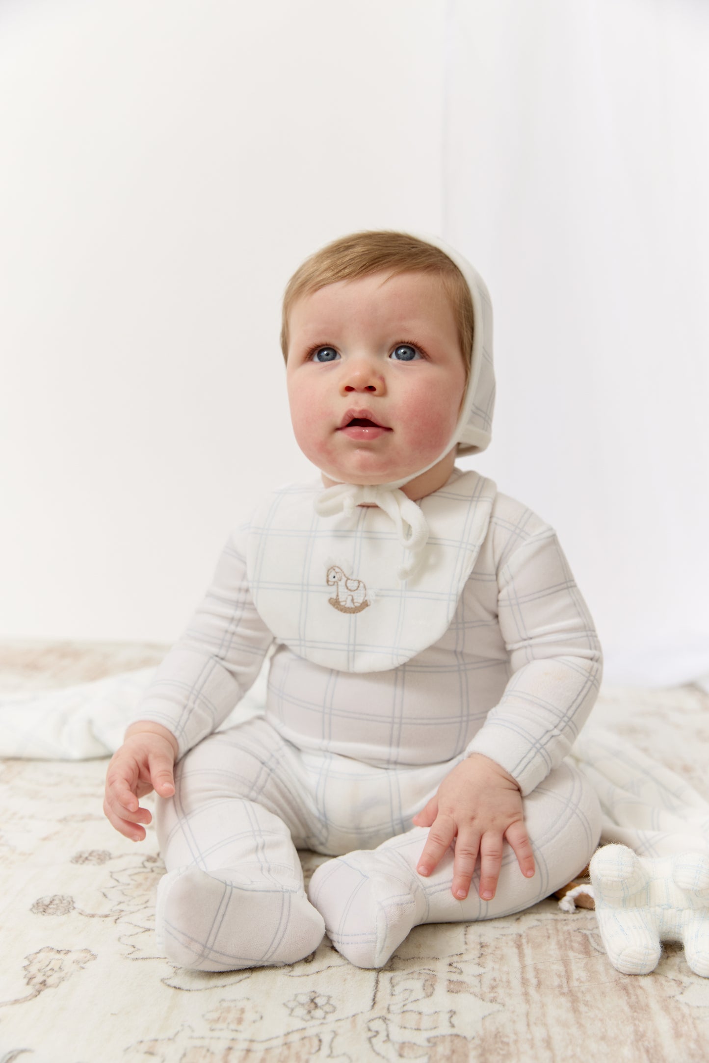 Whinny Plaid Footie - Blue