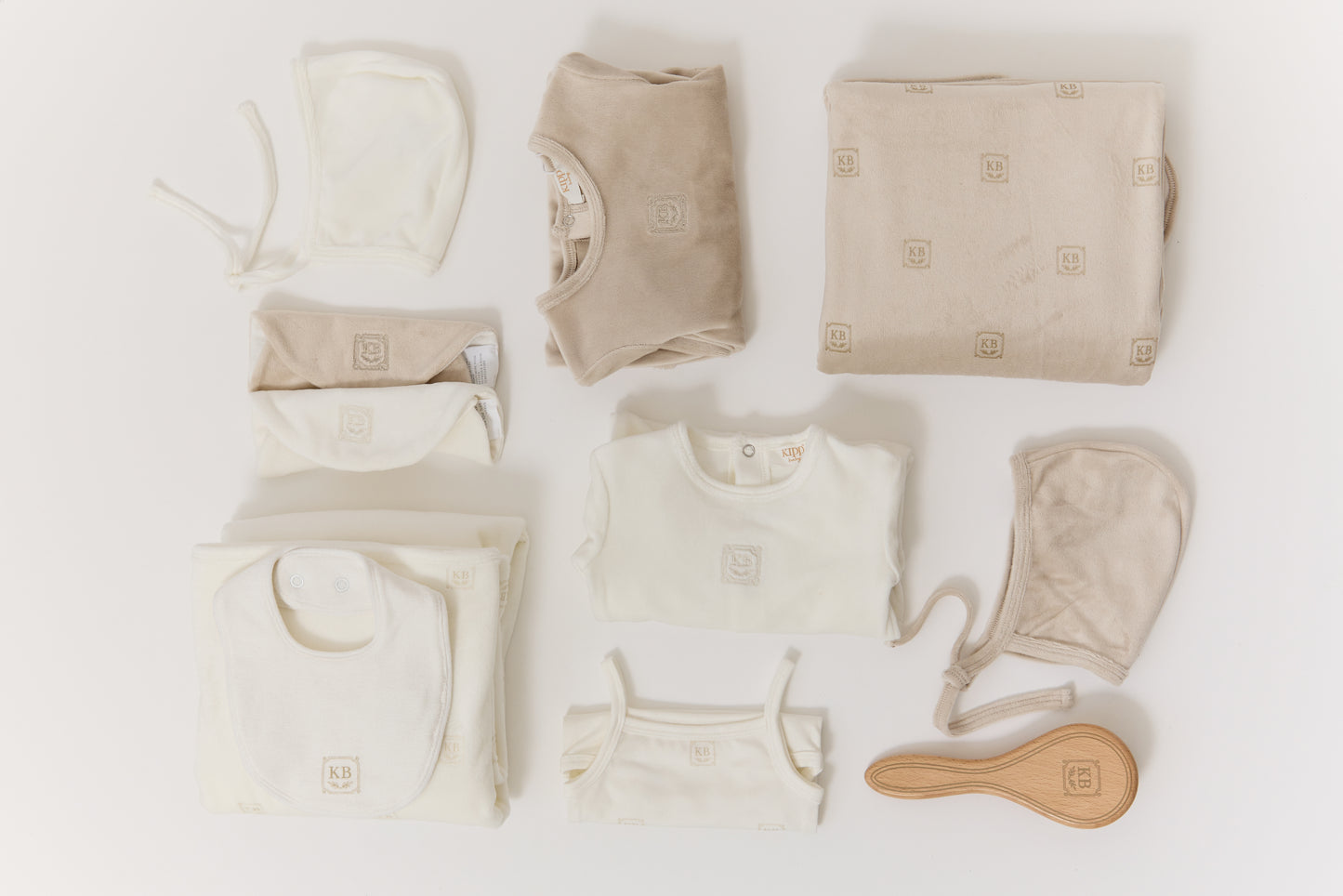 KB Logo Footie & Hat Set - Stone