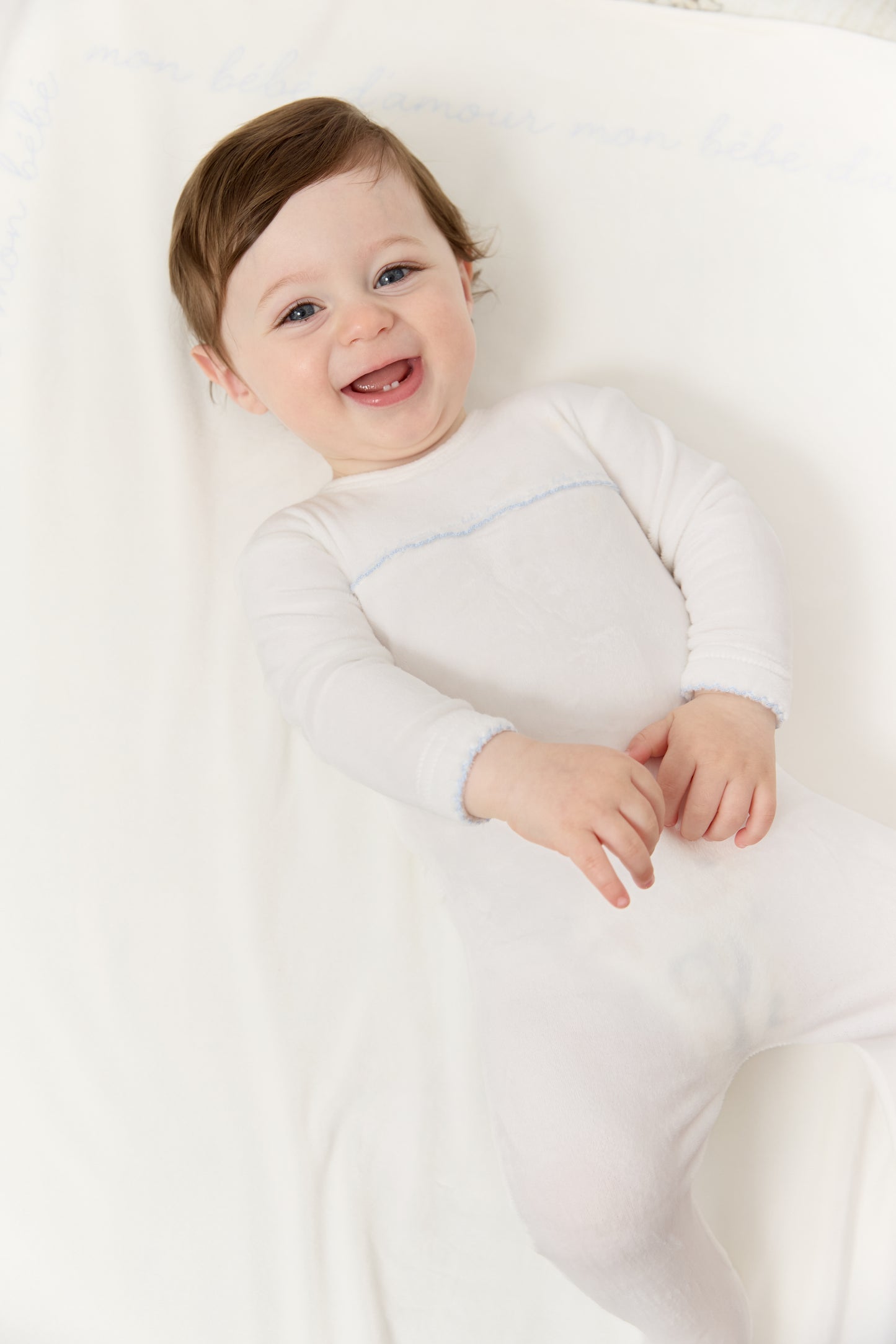 Mon Bebe D'Amour Footie & Hat Set - Blue