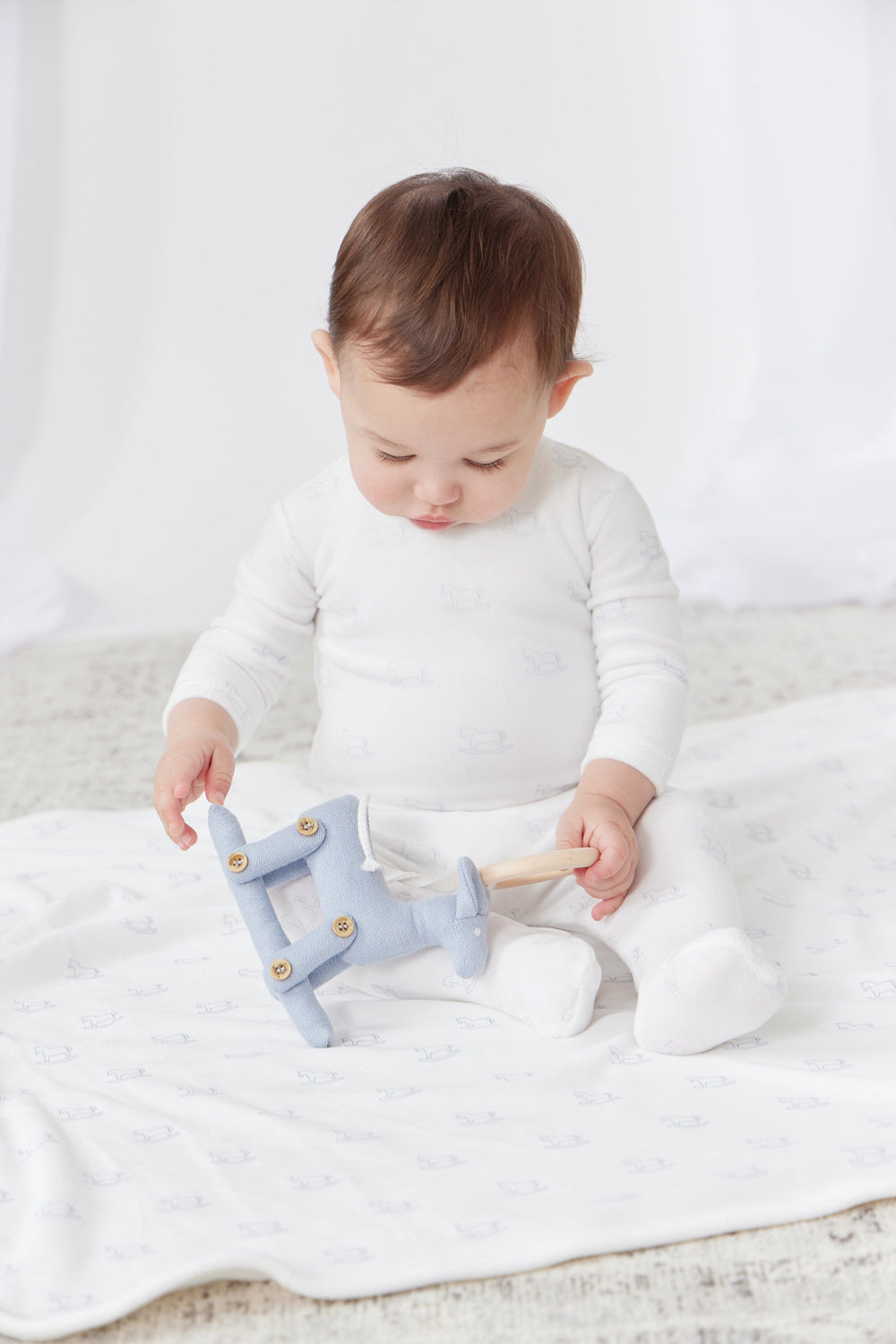 Rocking Horse Romper - Blue