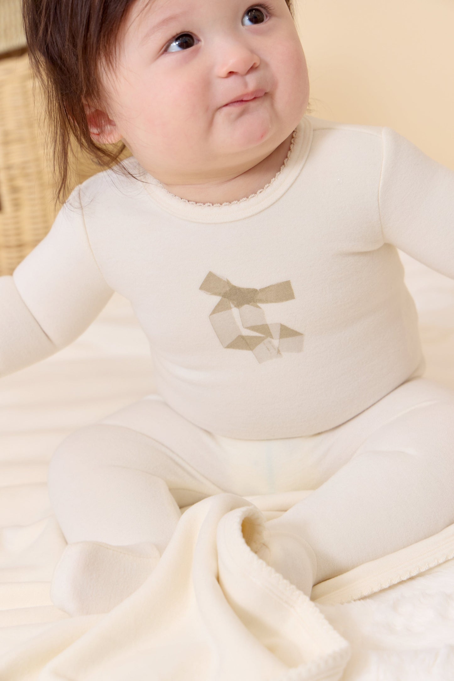 
                  
                    Felt Bow Romper - White
                  
                