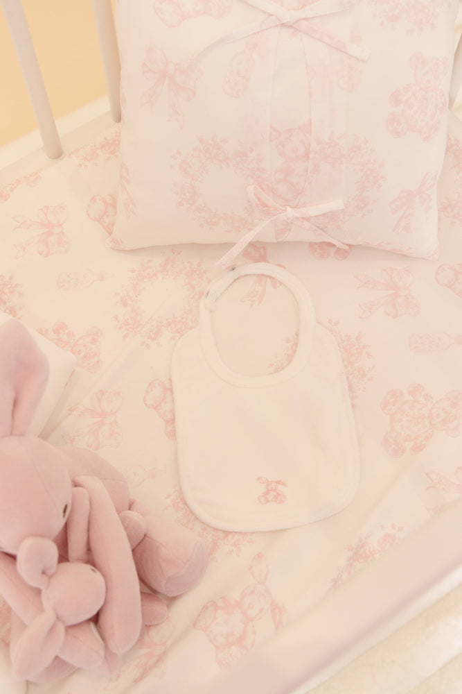 
                  
                    Petit Toile Bib - White Pink
                  
                
