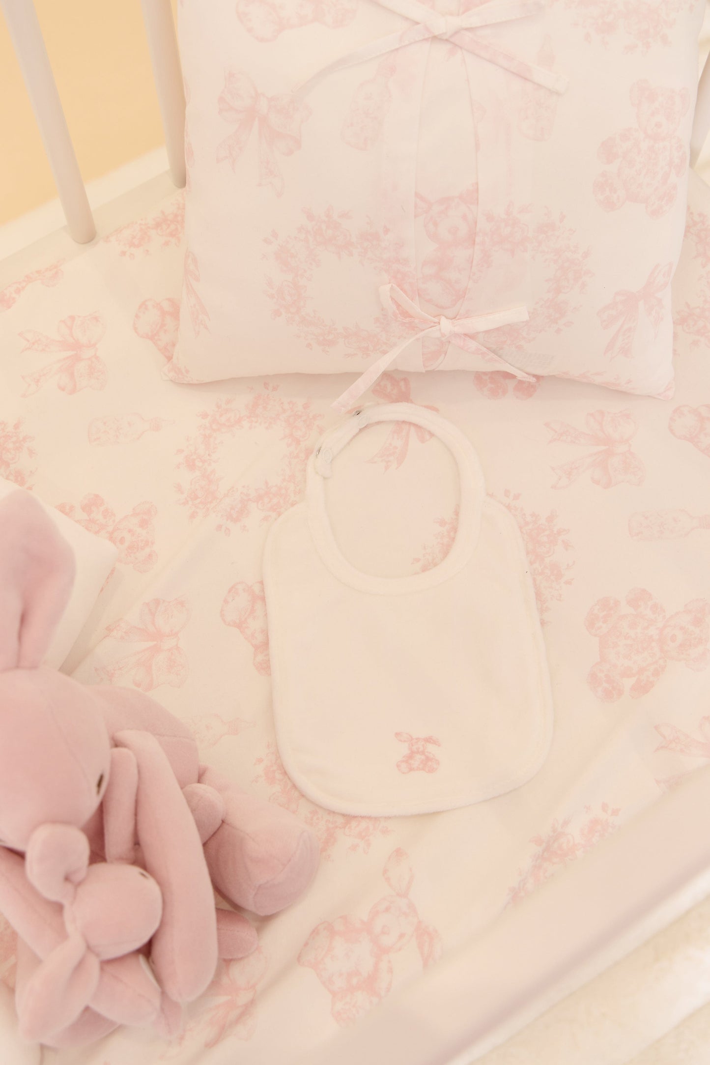 
                  
                    Petit Toile Bib - White Pink
                  
                