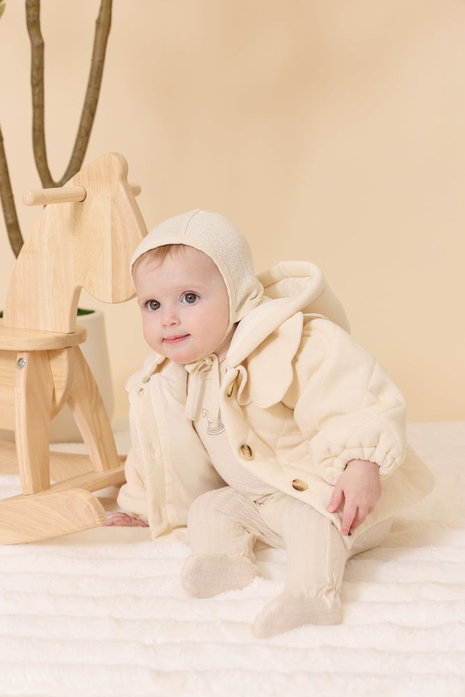 
                  
                    Scallop Quilted Jacket + Hat - Natural
                  
                