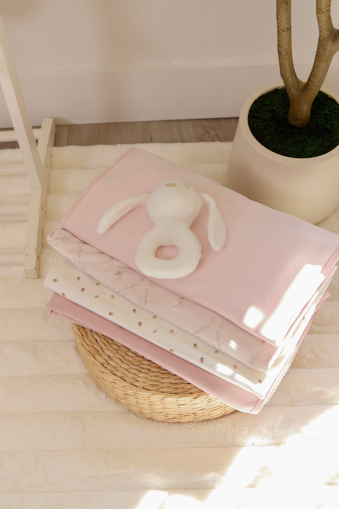 
                  
                    Petit Toile Bunny Rattle Toy - White
                  
                