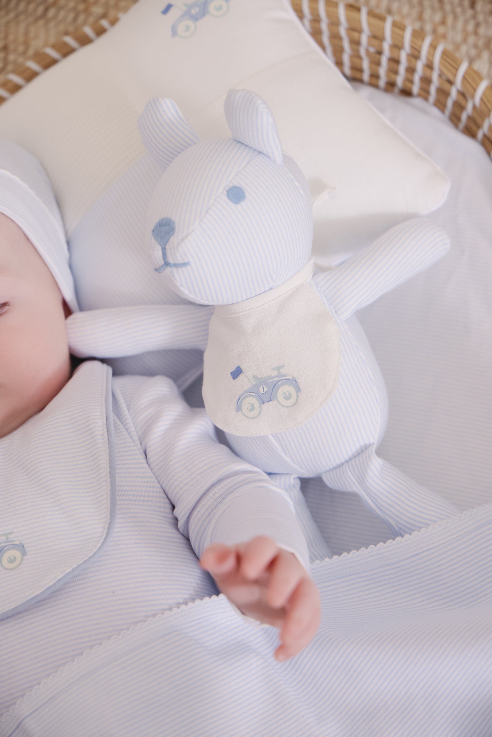 Carrera Pinstripe Teddy w/ Bib - Blue