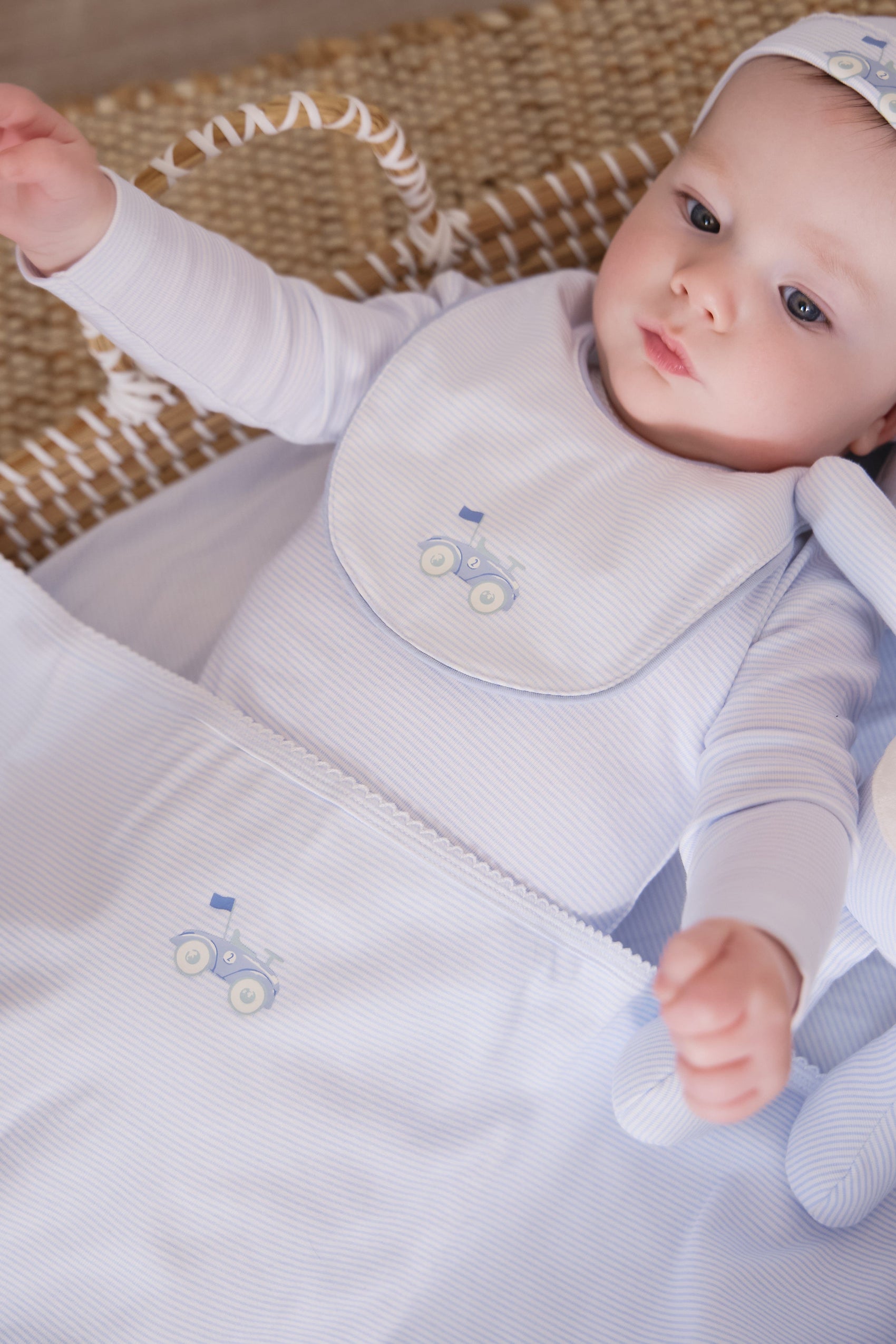 Carrera Pinstripe Footie 3PC Set - Blue