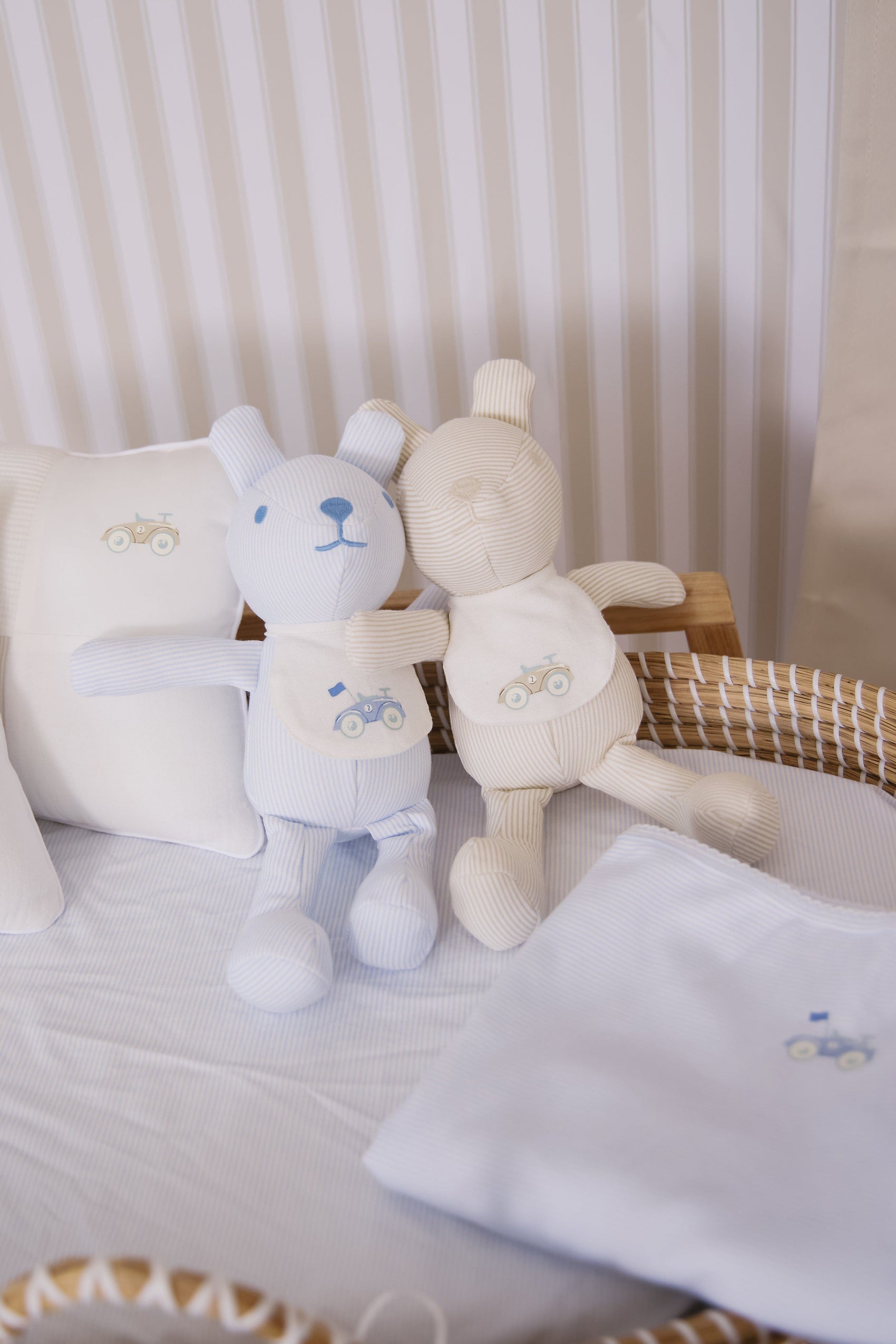 Carrera Pinstripe Teddy w/ Bib - Stone