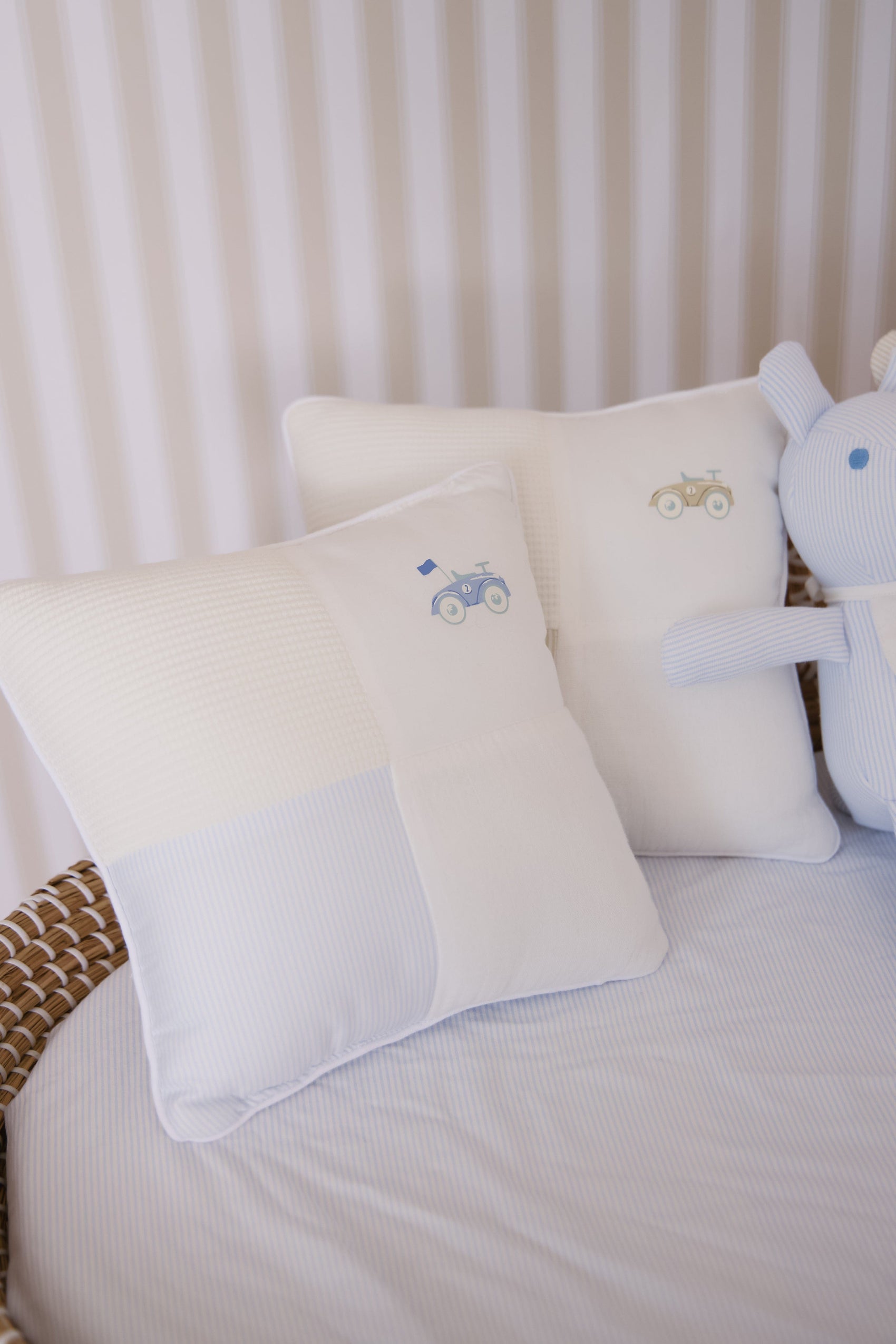 Carrera Pinstripe Throw Pillow - Blue