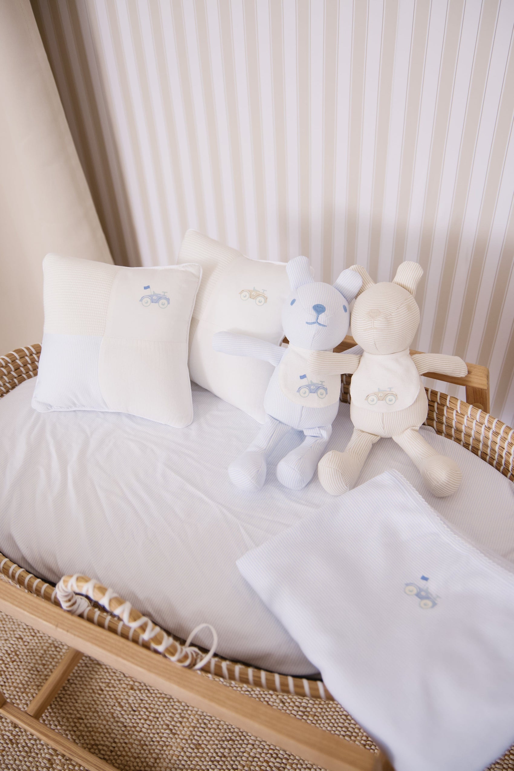 Carrera Pinstripe Throw Pillow - Blue