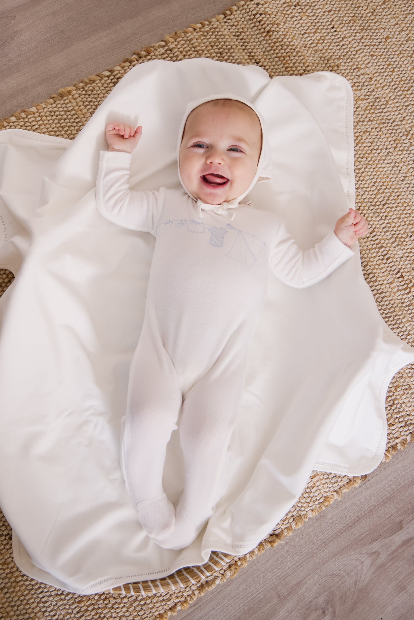 Spring Velour Footie 3PC Set - Blue