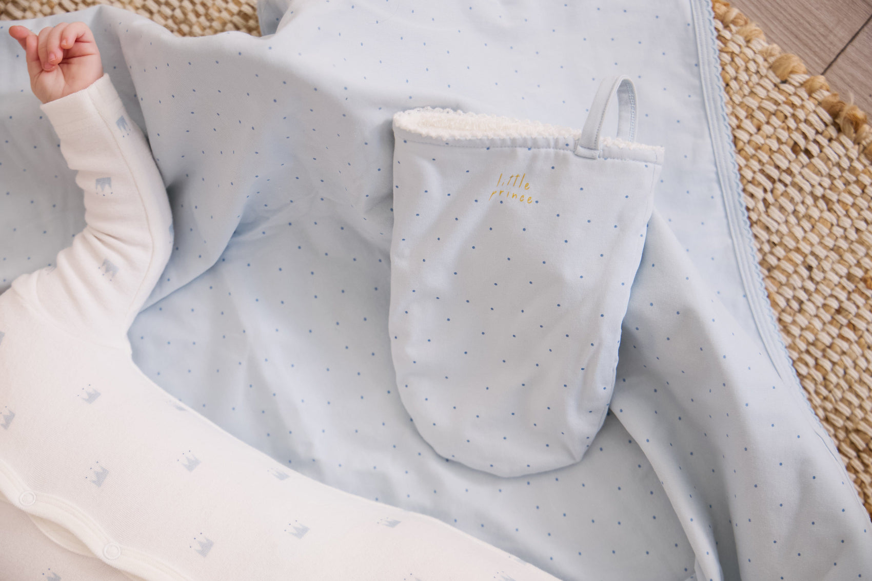 Little Crown Towel + Mitt Set - Blue