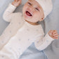 Little Crown Pattern Terry Footie - Blue