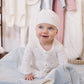Little Crown Pattern Terry Footie + Hat - Blue