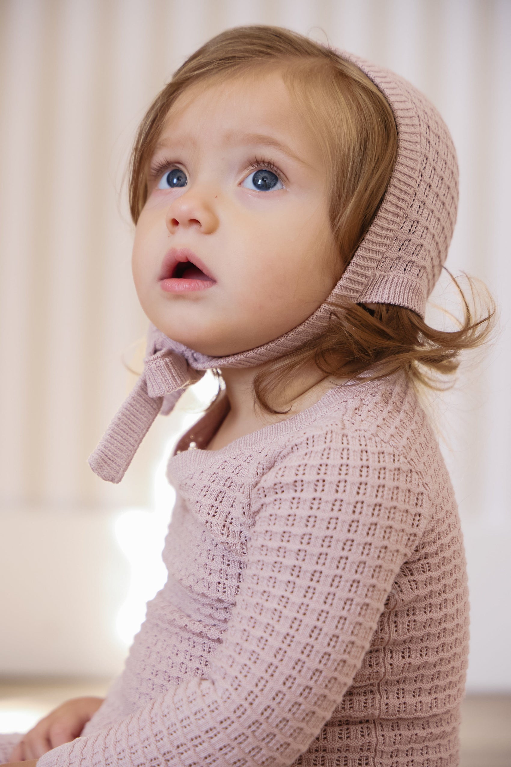 Textured Wrap Knit 3pc Set - Pink