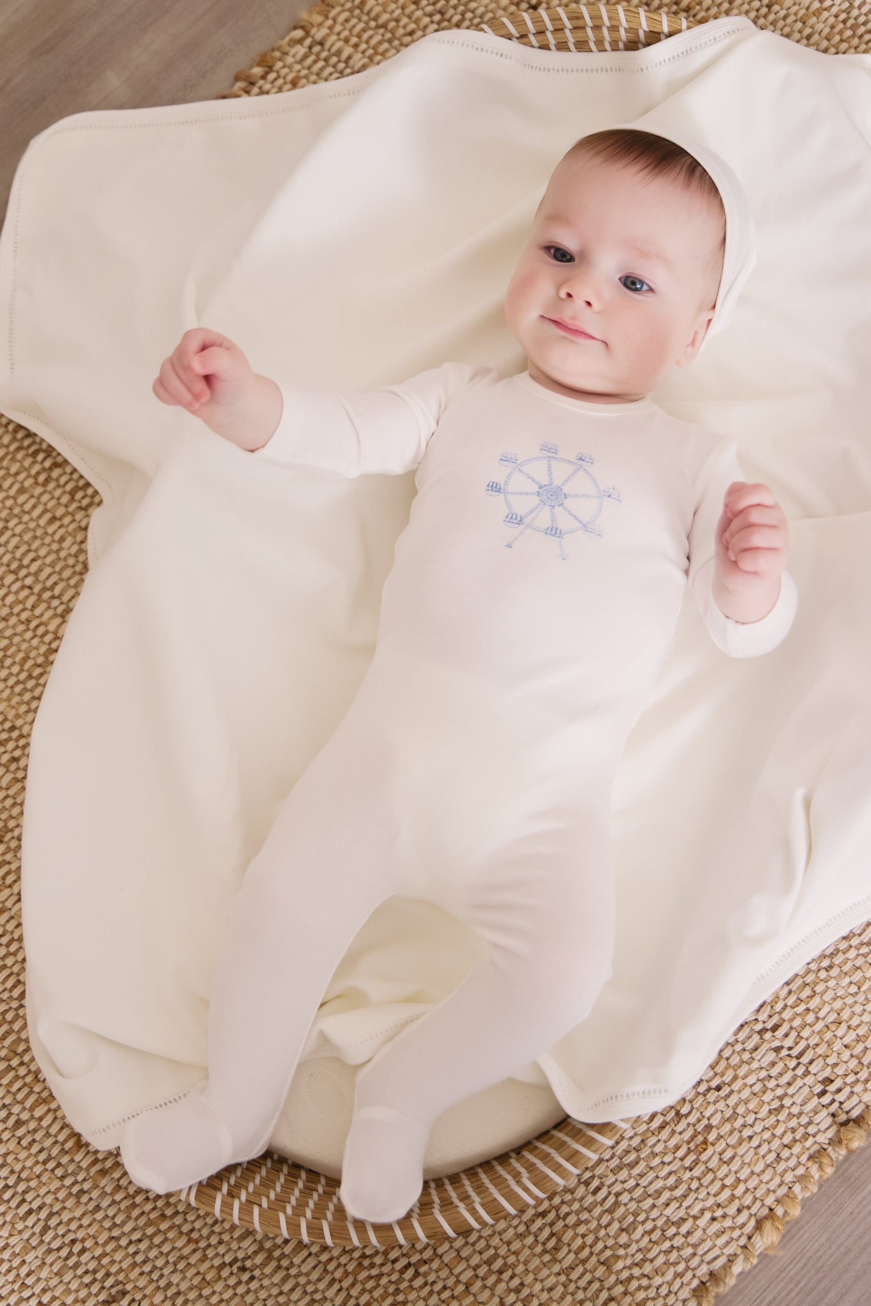 Carousel Footie - White Blue
