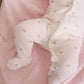 Little Crown Pattern Terry Footie + Hat - Pink
