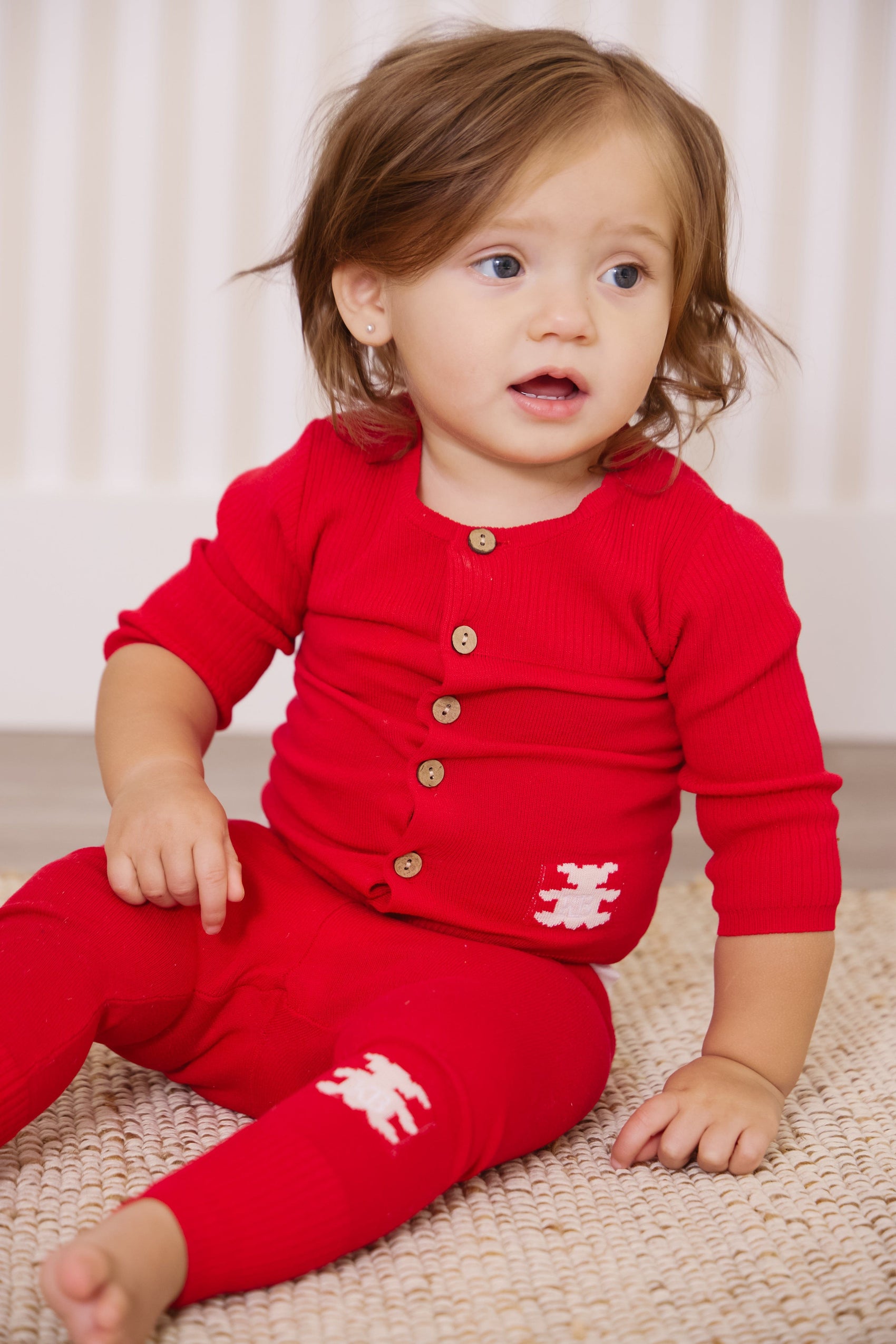 Teddy Knit Set - Red