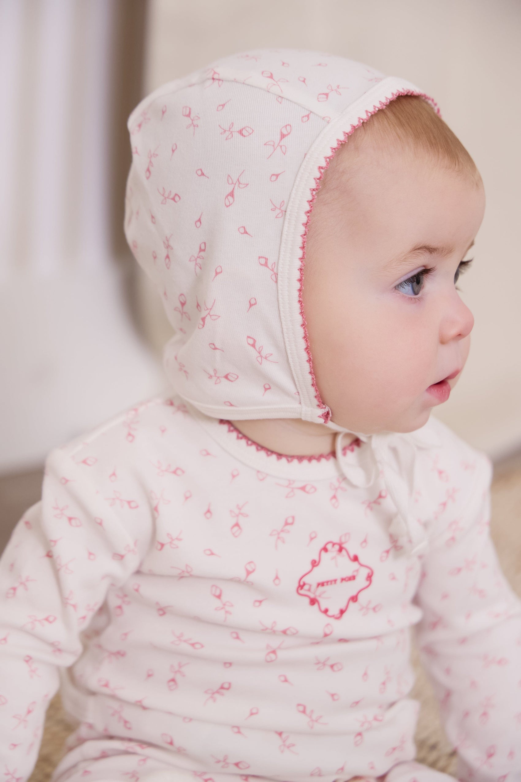 Petit Pois Footie + Hat Set - Pink