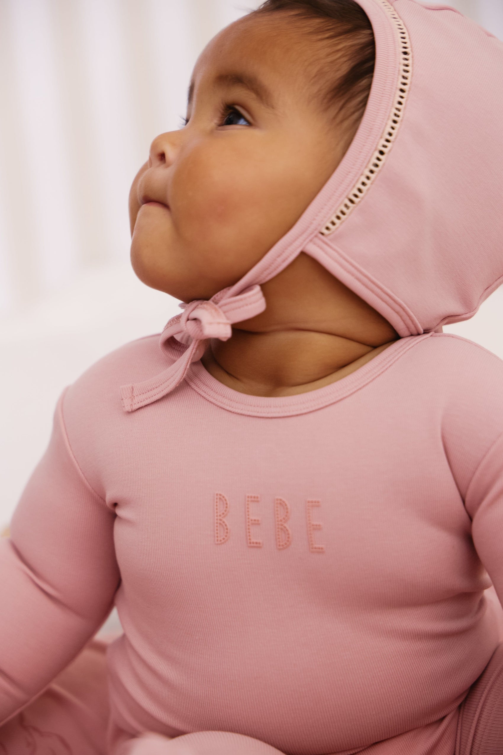 Bebe Footie+Hat Set - Pink