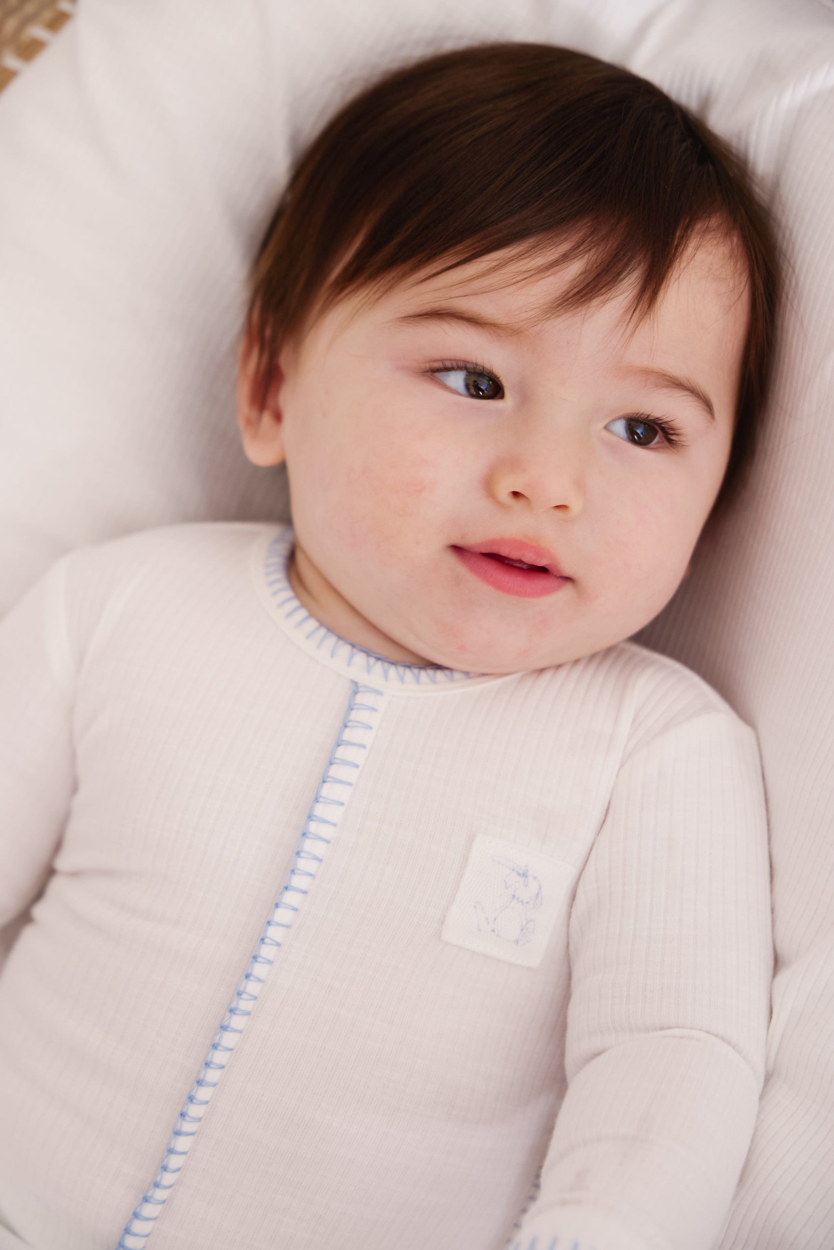 Bunny Rib Footie - Blue