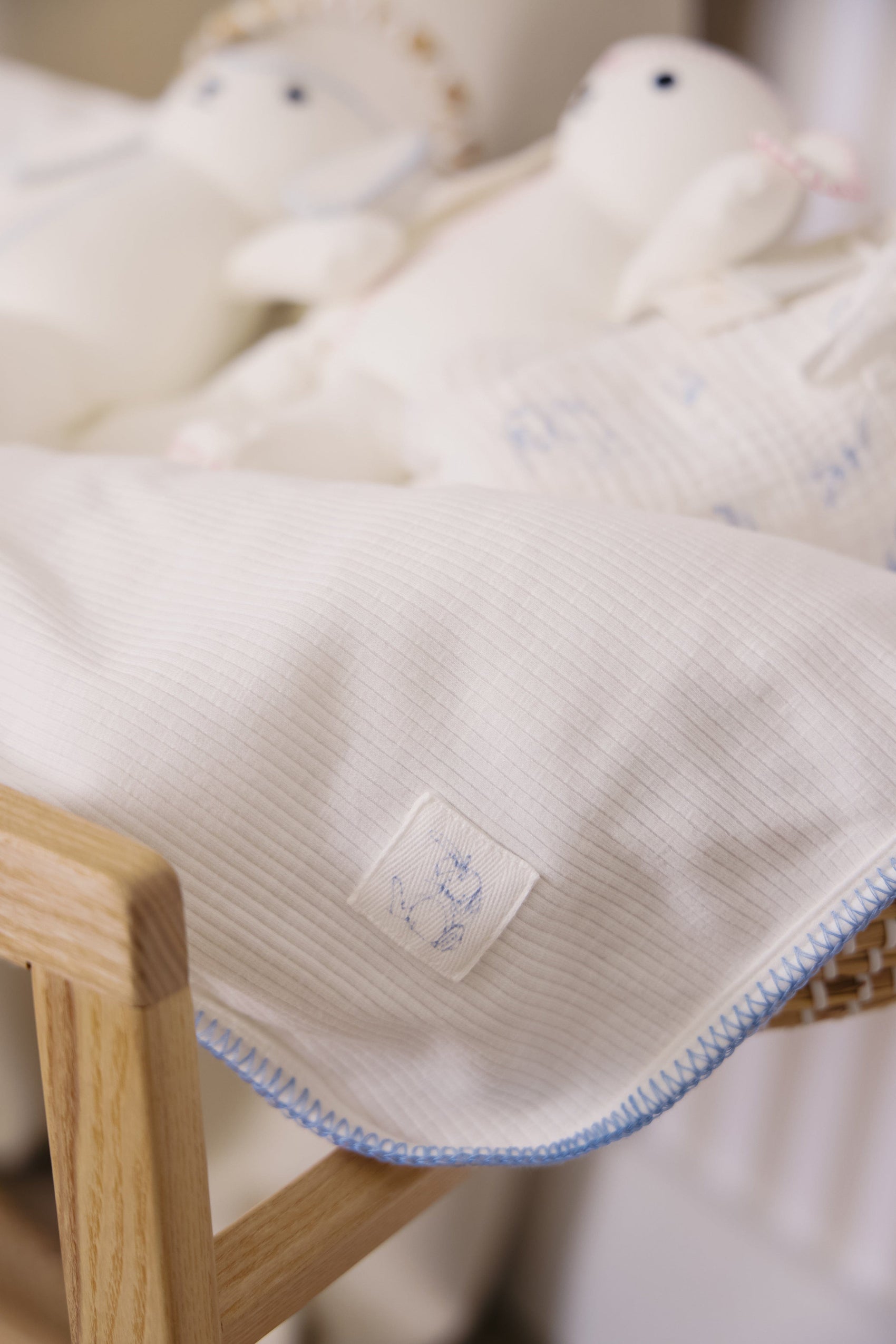 Bunny Rib Footie 3PC Set - Blue