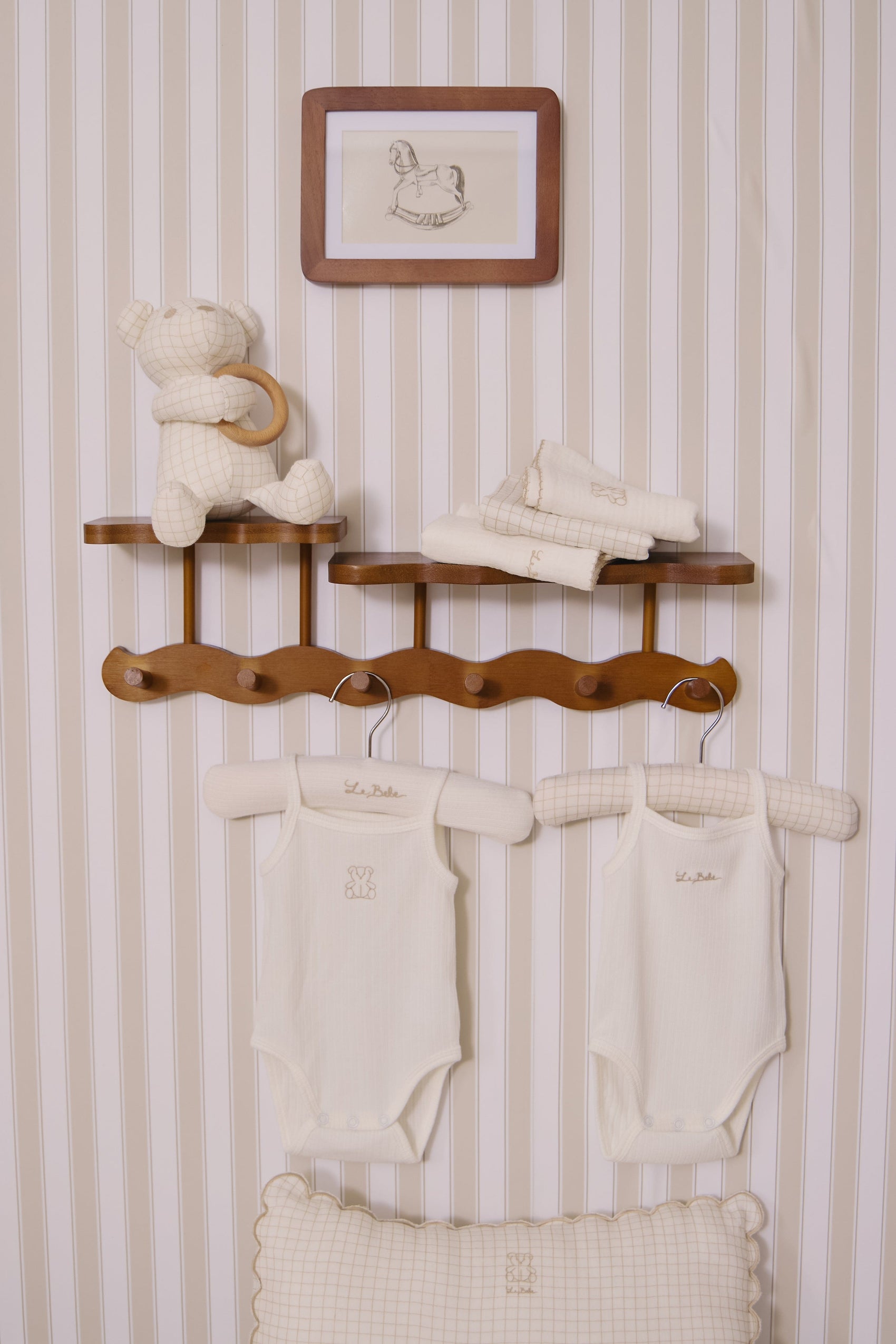 Teddy Au Pane Burp Cloth Set of 3 - Stone