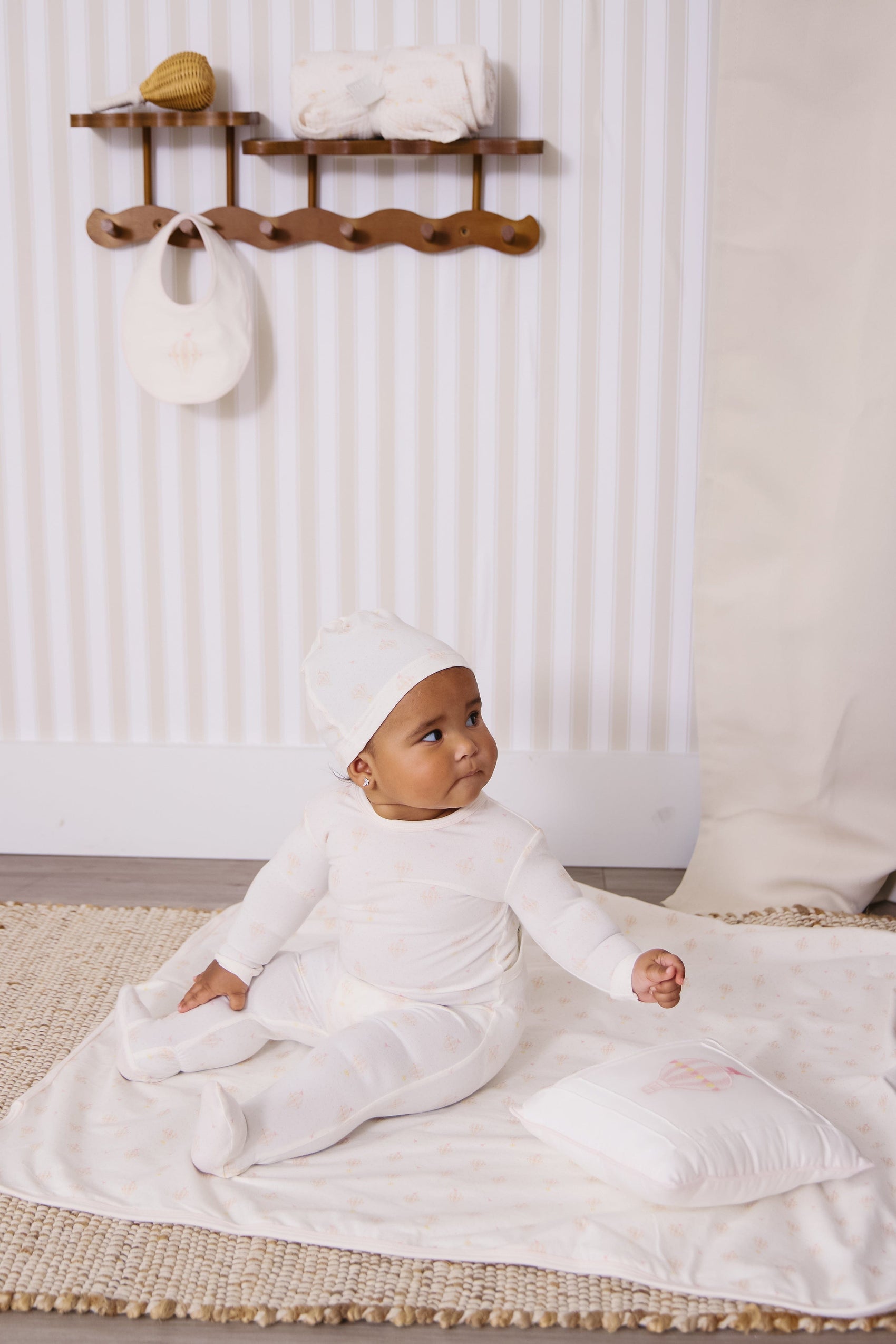 Up & Away Footie + Hat - Pink