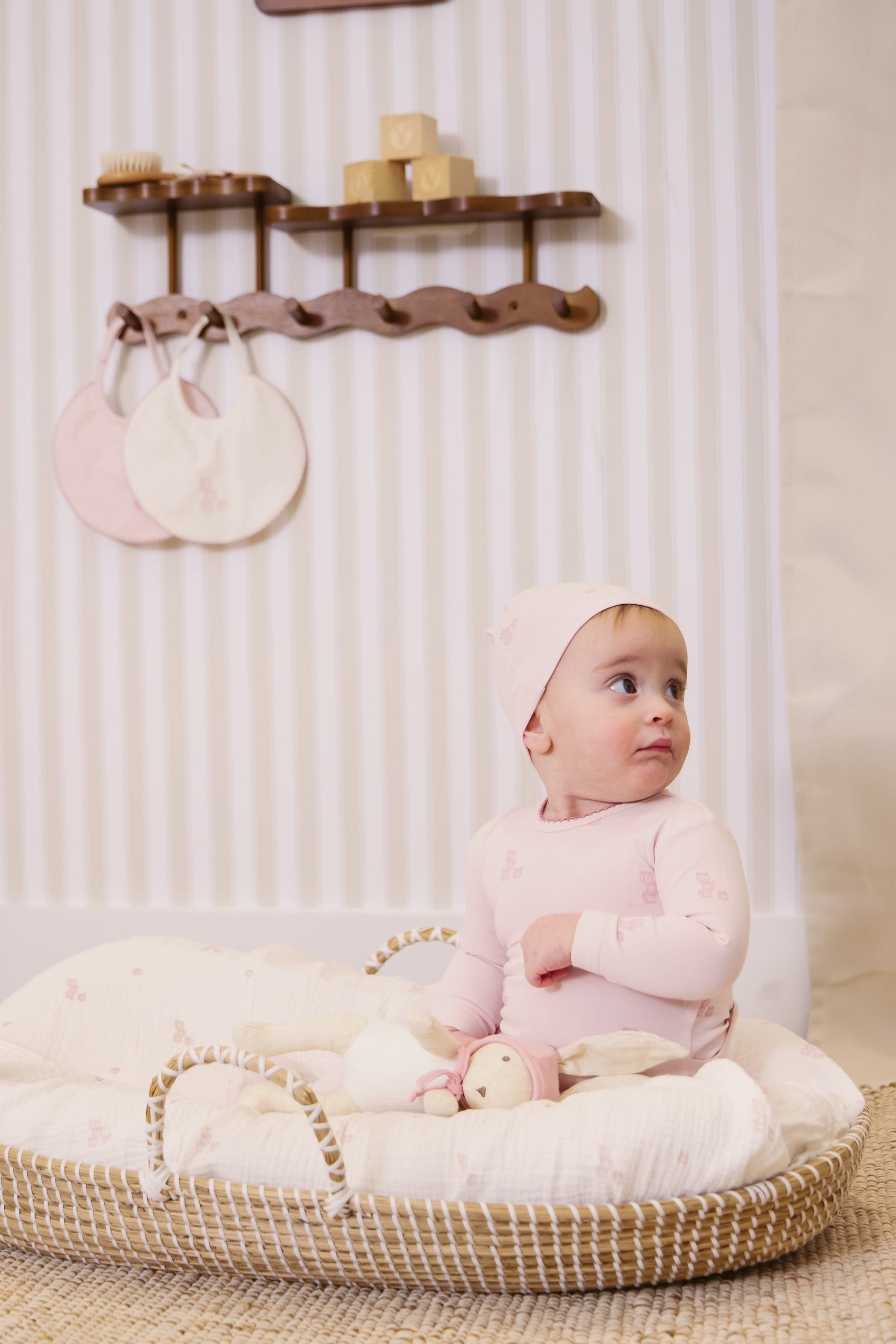 Baby Blocks Footie - Pink