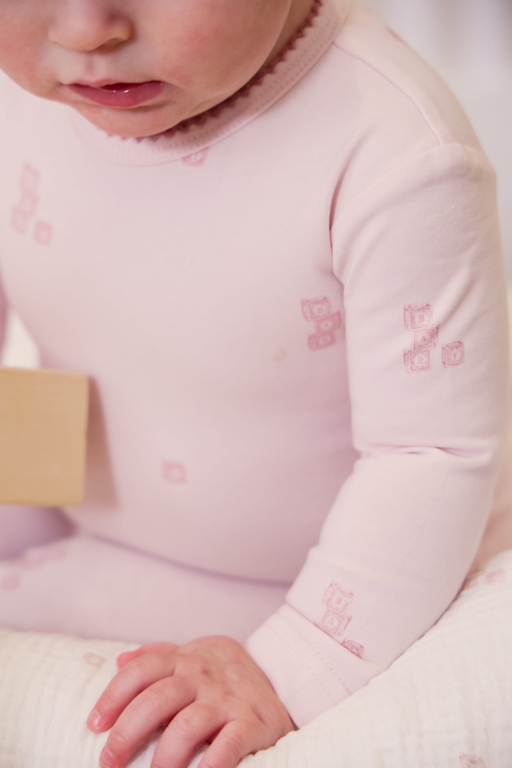 Baby Blocks Footie - Pink