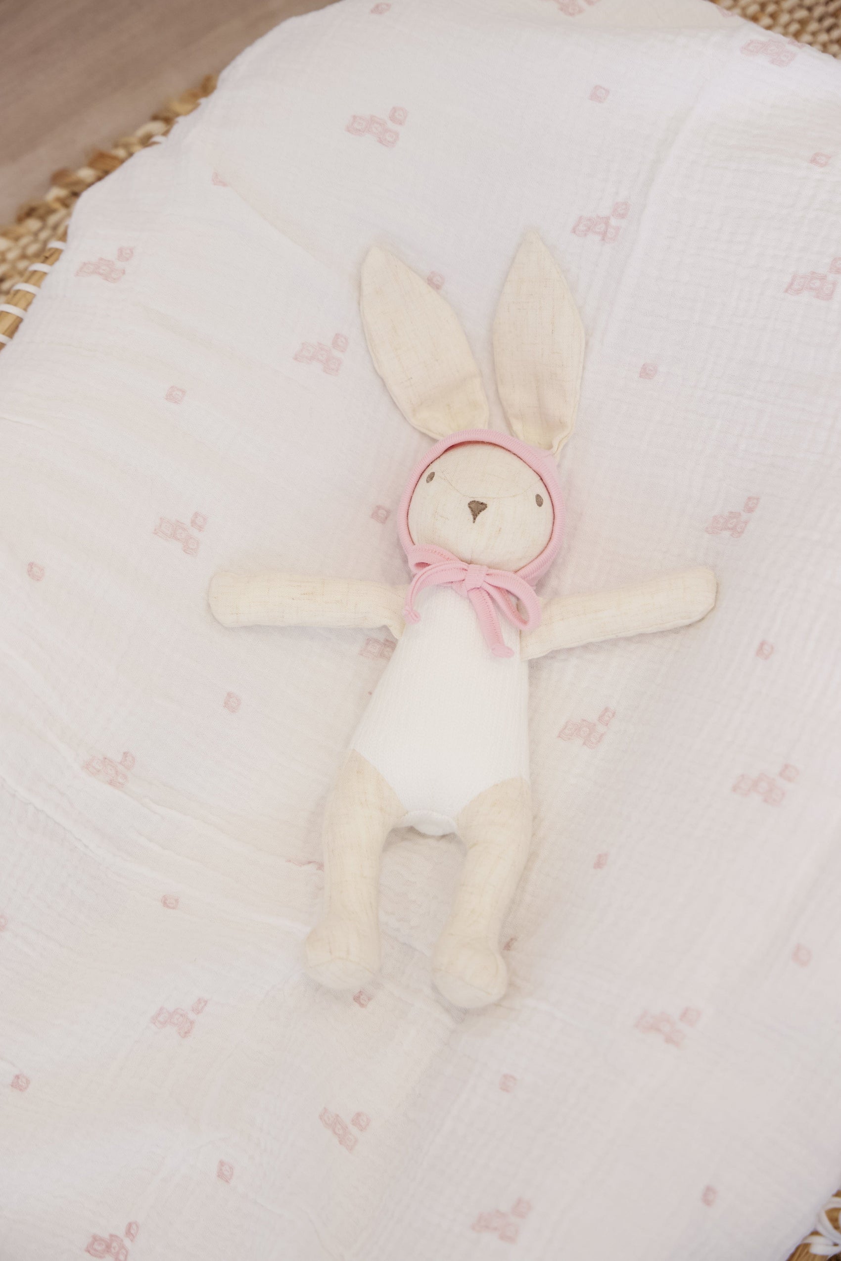 Bonnet Bunny Plush Toy - Pink
